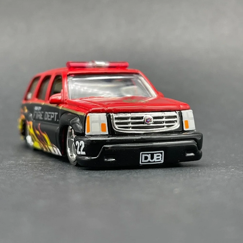 Jada Dub City Cadillac Escalade SUV Red/Black Fire Department Diecast 1/64 Scale